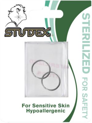 "Stainless Steel 3/8"" Hinged Hoop Piercing Earrings"