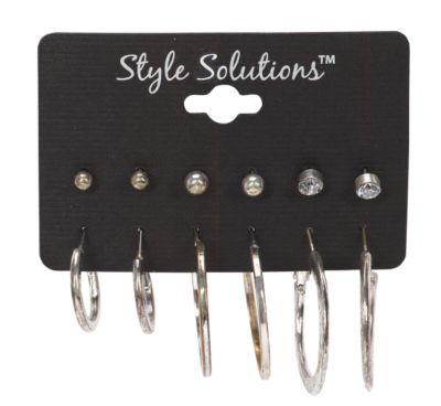 A product thumbnail of Style Solutions Silver Multi Hoop Earrings