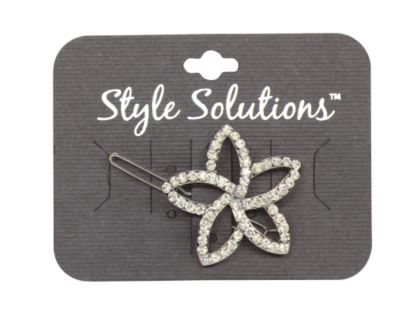 A product thumbnail of Style Solutions Flower Stone Metal Barrette
