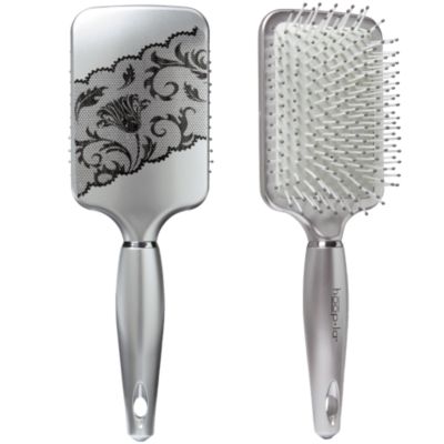 A product thumbnail of Plugged In Silver Lace Print Paddle Brush