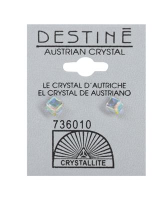 A product thumbnail of Crystallite AB Tilted Cube-Shaped Earrings