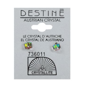 A product thumbnail of Crystalite VM Cube-Shaped Crystal Earrings