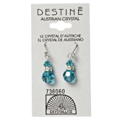 A product thumbnail of Destine Austrian Crystal BZ With Rhinestone Rondelle Dangle Earrings