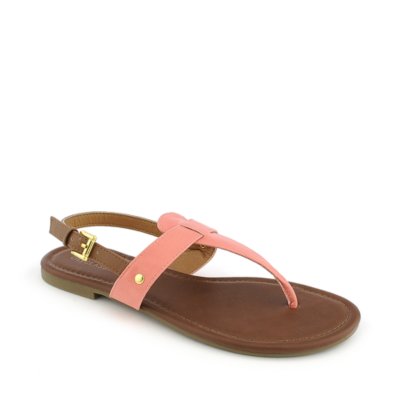 City Classified Lotus-S salmon flat thong sandal