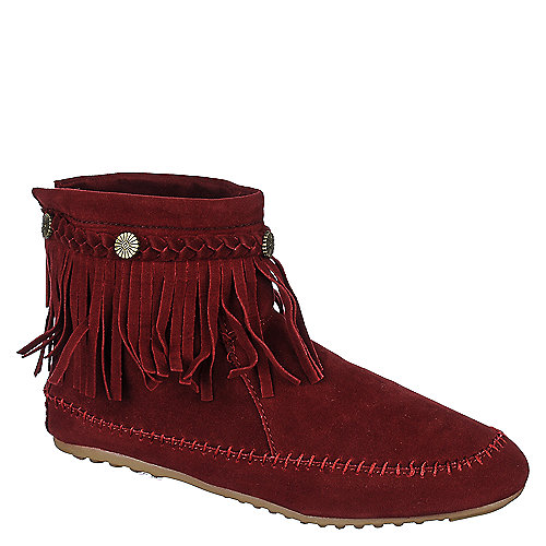 Nature Breeze Women's Fringe Ankle Boot Cherokee-01 Burgundy Ankle Boots