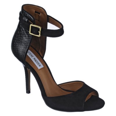steve madden black open toe heels