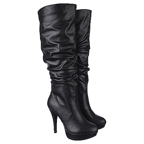 Delicious Women's Platform High Heel Boot Lava-S Black Platform Boots