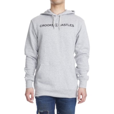 Crooks & Castles Men's Knit Hooded Pullover Hoodie Grey Hoodies