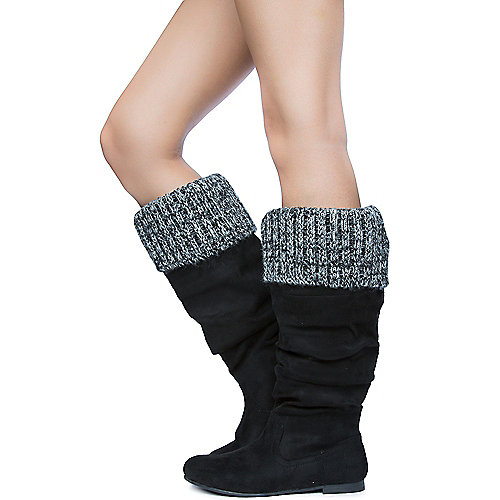 Shiekh Women's Starcy-70B Knitted Boot Black Mid-Calf Boots