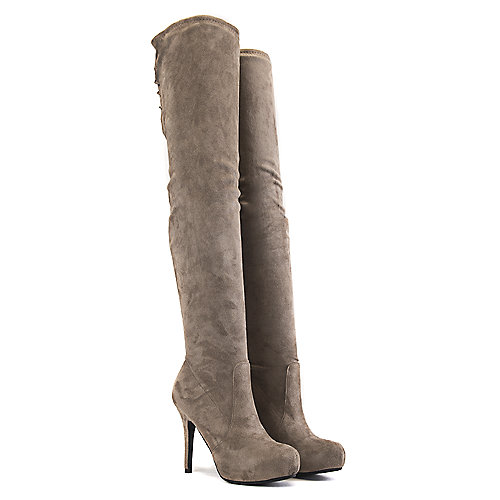 Dollhouse Women's Thigh-High Boot Deceive Taupe Thigh-High Boots