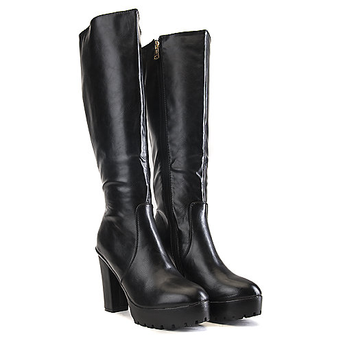 DbDk Women's Phoenix-1 Knee-High Boot Black Knee-High Boots