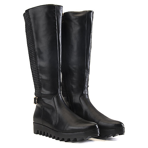 DbDk Women's Chino-2 Mid-Calf Boot Black Low Heel Boots