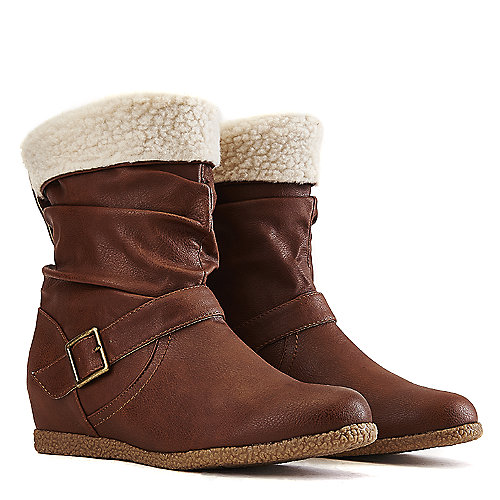 Wild Diva Women's Delta-06 Mid-Calf Boot Tan Mid-Calf Boots