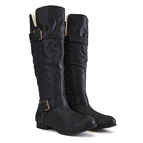 Wild Diva Women's Tosca-236 Knee-High Boot Black Knee-High Boots