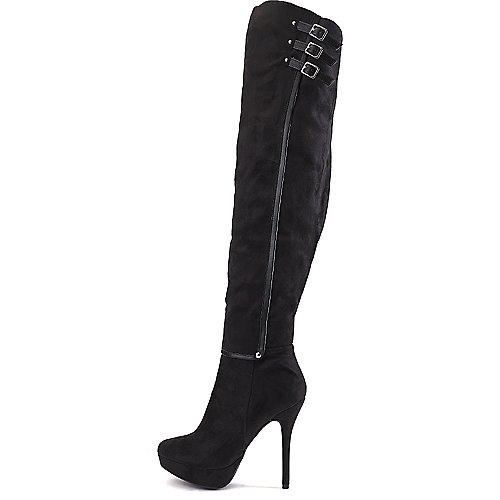 Wild Diva Women's Sonny-100 High Heel Boot Black High Heel Boots
