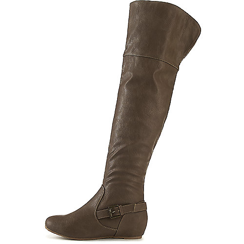 Wild Diva Women's Candies-159 Thigh-High Boot Taupe Thigh-High Boots