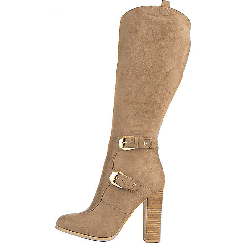 Wild Diva Women's Emilia-01 Knee-High Boot Taupe Knee-High Boots