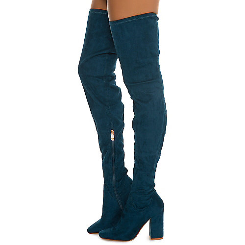 Cape Robbin Women's Betisa-4 Thigh-High Boot Turquoise Knee-High Boots