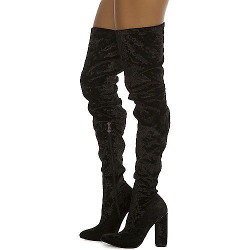 Cape Robbin Women's Paw-27 Thigh-High Boot Black Thigh-High Boots