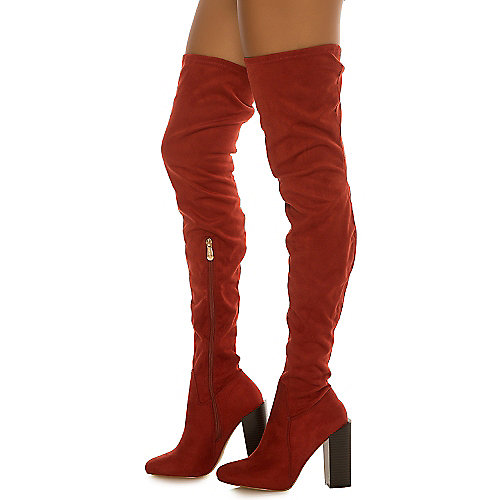 Cape Robbin Women's Colorways-3 Thigh-High Boot Red Thigh-High Boots