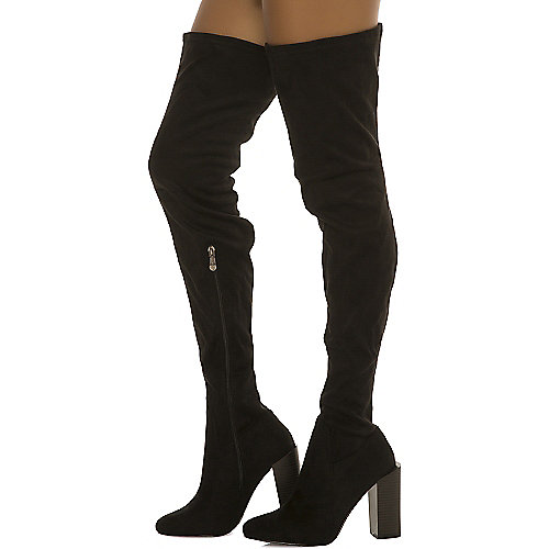 Cape Robbin Women's Colorways-3 Thigh-High Boot Black Thigh-High Boots