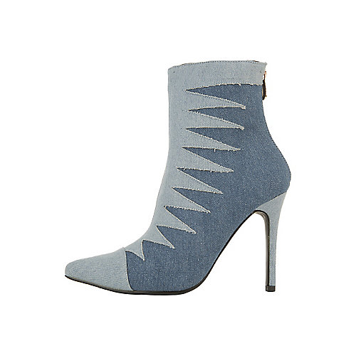 Cape Robbin Women's Mini-55 High Heel Ankle Boot Blue High Heel Boots
