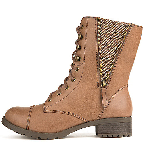 Soda Women's Footer-S Lace-Up Combat Boot Brown Combat Boots