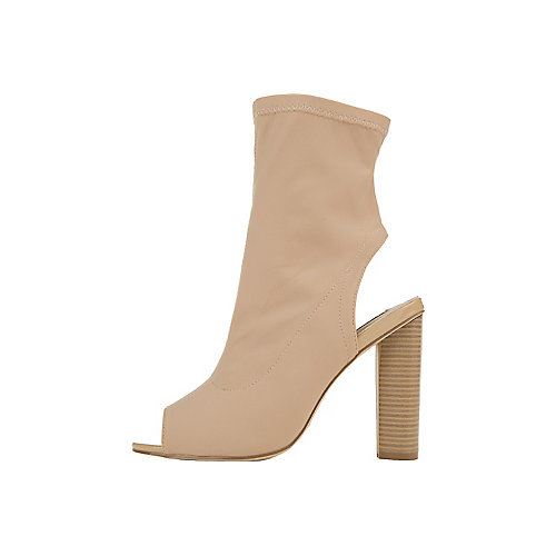 Cape Robbin Women's Connie-3-S Mid-Calf Bootie Natural High Heel Boots