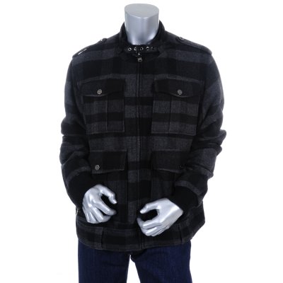 Sean John Plaid Black Jacket