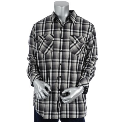Mens Long Sleeve Plaid Shirt
