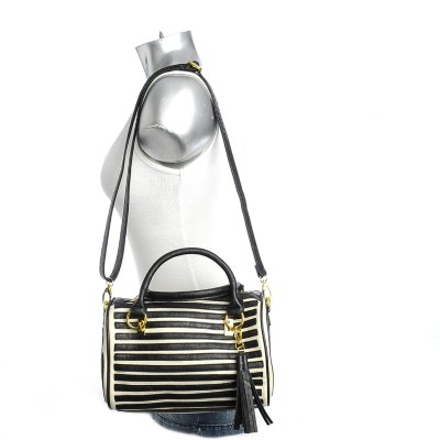 Black Stripes Satchel
