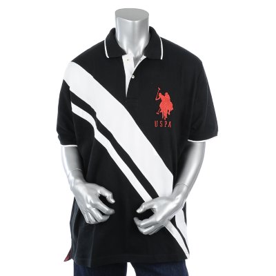 Mens Cross Stripe Polo