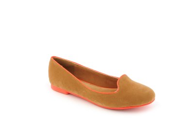 Tan Velvet/Neon Orange