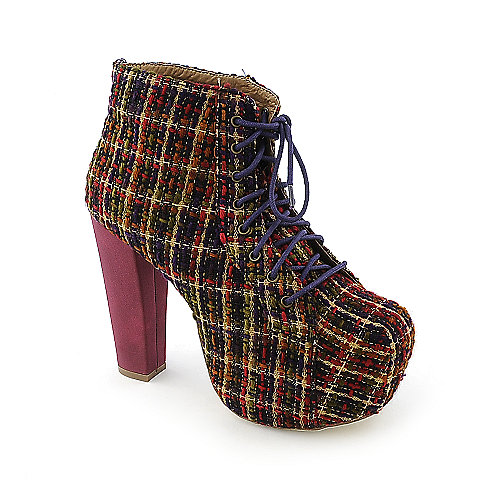 Shoe Republic LA Women's Platform Ankle Bootie Silla Multi-Color Platform Boots