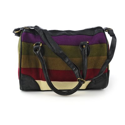 Striped Knit Satchel