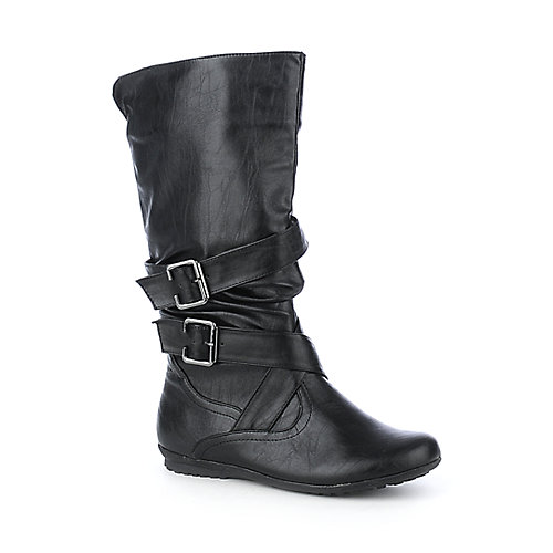 Bamboo Womens Herbie-02 Black Mid-Calf Boots