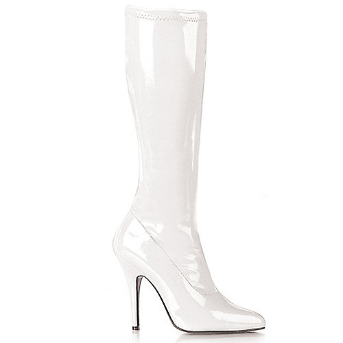 Pleaser Womens Seduce-2000 White Knee-High Boots