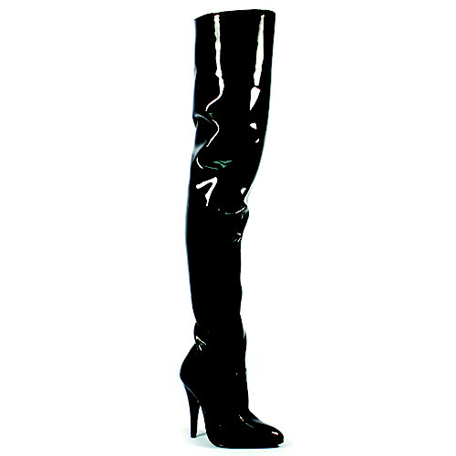 Pleaser Womens Seduce-3010 Black Thigh-High Boots
