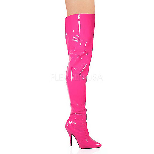 Pleaser Womens Seduce-3010 Pink Thigh-High Boots