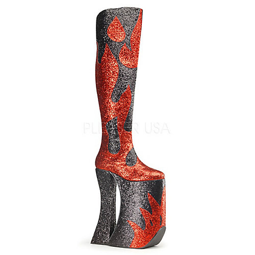 Pleaser Womens Splashy-3020 Red Platform Boots