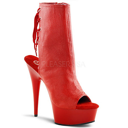 Pleaser Womens Delight-1018 Red Platform Boots