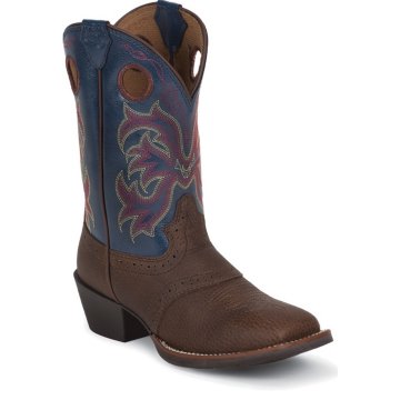 Justin Boots Stampede&trade; Dark Brown Rawhide W/Perfed Saddle - 2520JR