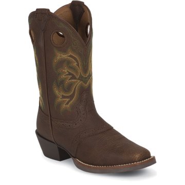 Justin Boots Stampede Dark Brown Rawhide W/Perfed Saddle - 2523JR