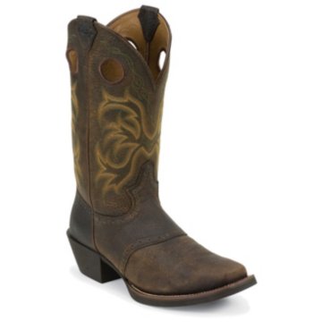 Justin Boots Stampede&trade; Dark Brown Rawhide W/Saddle