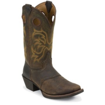 Justin Boots Stampede Dark Brown Rawhide W/Saddle - 2523