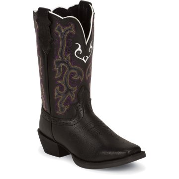 Justin Boots Stampede&trade; Black Deercow - 2554JR