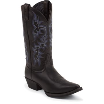 Justin Boots Stampede Black Deer Tan Cow - 2558-JB
