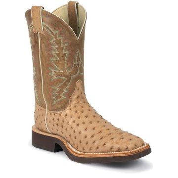 Justin Boots Tekno Crepe Antique Tan Vintage Full Quill Ostrich - 5140