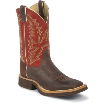 Justin Boots Tekno Crepe Arizona Chocolate Cowhide W/Shark Ctr - 7028