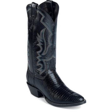 Justin Boots Exotics Black Iguana Lizard - 8313